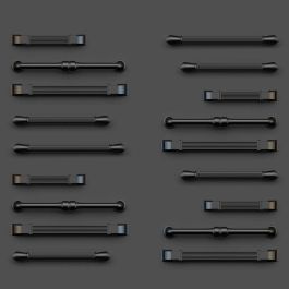 Emuca Lote de 20 tiradores para mueble Suez, L184mm, intereje 160mm, Aluminio, Pintado negro