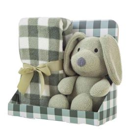 Creaciones Llopis Peluche Perro 26 cm con Manta a Cuadros 90x75 cm - Modelos Surtidos