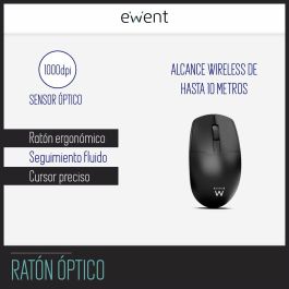 Ewent EW3281 Kit Teclado y Ratón Inalámbrico RF Universal QWERTY Español Negro, 1000 DPI, Teclas Programables, Nanoreceptor USB