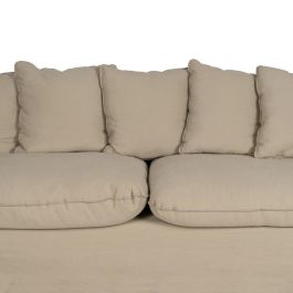 Sofá 3 Plazas Beige Tejido-Madera 216 X 94 X 93 cm