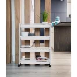 Inde Carrito Multiusos Extensible 4 Cestos 37,6 cm x 15,5 cm x 24,5 cm (4 Unidades)