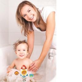 Caja de cohetes de baño con 3 animales flexibles