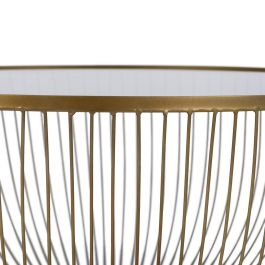 Mesa Centro Oro Metal-Cristal 75 X 75 X 39,50 cm