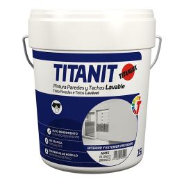 Titan Pintura Plástica Acrílica Estirenada Interior/Exterior Lavable Blanco Mate 15L Precio: 66.68999942. SKU: S7913190