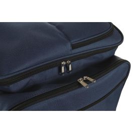 DKD Home Decor Bolsa de Picnic Azul Marino Poliéster Set de 19 Piezas 23x29x43 cm para 4 Servicios