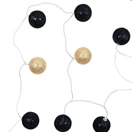 Home Deco Factory Guirnalda Luz 15 Led Negro y Dorado, Conexión Usb, Ideal para Decoración
