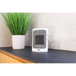Edm Calefactor Vertical 1000-1500W Blanco con Termostato Ajustable, Protección Sobrecalentamiento e Interruptor Seguridad