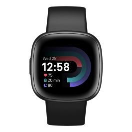Fitbit Versa 4 Graphite Smartwatch con GPS y Pantalla Táctil