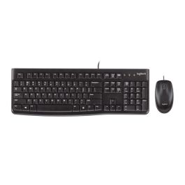 Logitech MK120 Combo Teclado y Ratón USB, Duradero y Resistente a Líquidos, Diseñado para Entornos Educativos