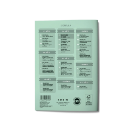 Rubio Cuaderno Caligrafía Nº 02 para Desarrollo de Destrezas Motrices y Lenguaje Escrito Certificado FSC 15x213x155 mm