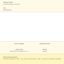Edm Soporte barandilla blanco, acero, base Ø6 cm, soporte 5.5x2.5 cm