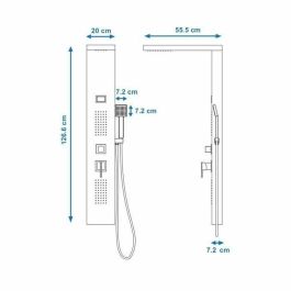 Edouard Rousseau ROU3047404021894 Columna de Ducha Hidromasaje Negra Torquay con Pantalla LED