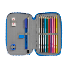 Plumier Doble R. C. Deportivo de La Coruña Azul 12.5 x 19.5 x 4 cm (28 piezas)