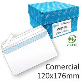 Sam Sobre Comercial Open-176 Autoadhesivo Con Tira De Silicona 120x176 90 gramos Offset Blanco 500 Sobres Precio: 22.49999961. SKU: BIX247510-OPEN 176