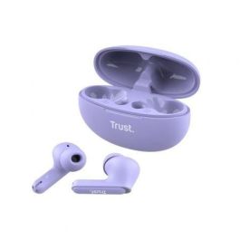 Auriculares Bluetooth Trust Yavi ENC con estuche de carga/ Morados Auriculares Bluetooth Trust Yavi ENC con estuche de carga/ Morados