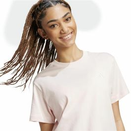 Camiseta de Manga Corta Mujer Adidas Essentials Small Logo Beige Rosa