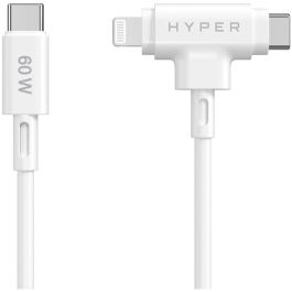 HYPER HyperJuice Cable USB USB 2.0 1.5 m USB C a USB C/Lightning Blanco
