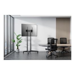 Neomounts FL50-540BL1 Carrito Móvil para Pantallas de 37"-70", Carga Máx. 50 kg, Ajuste Manual H:128,5-145 cm, VESA 100x100-600x400 - Negro