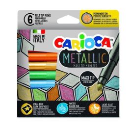 Carioca Rotuladores metálicos punta maxi 6 mm, colores surtidos, caja de 6 unidades, ideal superficies oscuras Precio: 3.99735479. SKU: B1CW2H8TB7