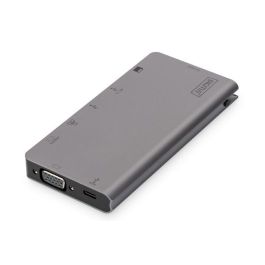 Digitus USB-C Multiport Travel Dock, 8 Port, gray 2x video, 2x USB-C, 2x USB3.0, RJ45,2x card reader Digitus USB-C Multiport Travel Dock, 8 Port, gray 2x video, 2x USB-C, 2x USB3.0, RJ45,2x card reader