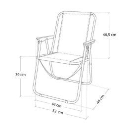 Color Baby Silla de Playa Plegable Fija de Aluminio con Textileno Mediterran 53x44x76 cm, Rayas Turquesa y Blanco Color Baby Silla de Playa Plegable Fija de Aluminio con Textileno Mediterran 53x44x76 cm, Rayas Turquesa y Blanco