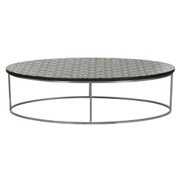 Mesa de Centro Home ESPRIT Negro Marfil 150 x 80 x 40 cm Mesa de Centro Home ESPRIT Negro Marfil 150 x 80 x 40 cm