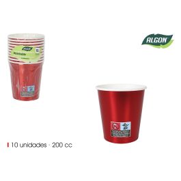 Set de 10 vasos de cartón rojo brillo 200 cc Algon (18 Unidades) Precio: 14.49999991. SKU: B1CJW2WLHT