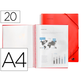 Liderpapel Carpeta Escaparate con Espiral 20 Fundas Polipropileno DIN A4 Rojo Precio: 3.99000041. SKU: B1DKZRCACA
