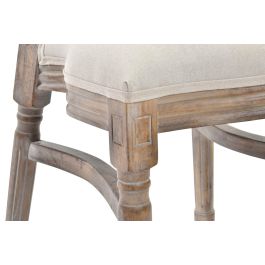 DKD Home Decor Silla Tradicional Rejilla Lino Rubberwood Beige Natural, Altura asiento 48, 50x46x96 (Pack 2) DKD Home Decor Silla Tradicional Rejilla Lino Rubberwood Beige Natural, Altura asiento 48, 50x46x96 (Pack 2)