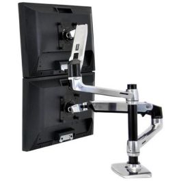 Ergotron LX Series Soporte de Escritorio de Brazo Doble para 2 Monitores de hasta 24", Altura Ajustable, Plata