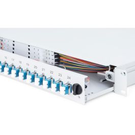 Digitus LWL Spleißbox 1HE 24x LC DX OS2 Caja de Empalme Fibra Óptica Gris