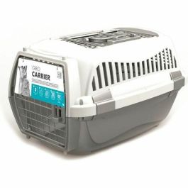 M Pets Jaula de transporte para perros, Talla M, de plástico resistente y fácil de limpiar en Gris y blanco - Ideal para viajes seguros Precio: 48.78999994. SKU: B1EBRLHG3S