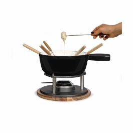 LIVOO MEN426N Juego de Fondue Tradicional 2,6L para 6 Personas de Hierro Fundido Esmaltado, Apto para Todo Tipo de Fuegos con 6 Tenedores