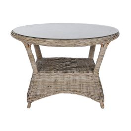 DKD Home Decor Mesa Comedor Indonesia 1c24 Ratán Cristal Templado 120 x 82 x 120 cm Precio: 434.49999989. SKU: B1H7KLD384