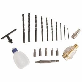Scheppach Taladro Neumático 3/8'' Reversible con Mandril 1-10mm | Presión 6.3 Bar | Incluye 10 Brocas, Puntas y Accesorios en Maleta Termoformada