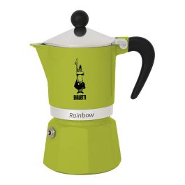 Bialetti Cafetera italiana Rainbow 3 tazas Verde Negro Aluminio CE Precio: 45.95000047. SKU: B1KEC5TDZT