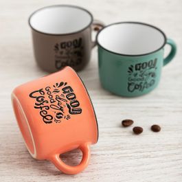 Quid Frappe Deco Set 6 Tazas Cerámica Surtido 8 cL Decorado