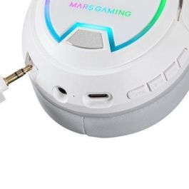 Mars Gaming MHW100W Auriculares Gaming Inalámbricos 2.4GHz con Micrófono ENC Extraíble, ARGB Flow, Drivers 50mm, Batería 40h, Multiplataforma Blancos