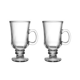 La Mediterranea Set de 2 Copas de Cristal Kaffa para Café Irlandés, 240 ml, Ø7.6 x 14.4 cm (18 Cajas)