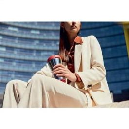 Alessi GIA24 R Mug de Viaje Caffa Acero Inoxidable 18/10 Rojo Cantimplora Térmica Oficina Ciudad