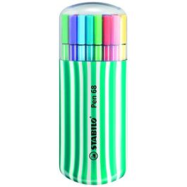 Stabilo Rotulador premium Pen 68 de fibra, estuche 20 unidades, colores surtidos, trazo 1 mm, tinta al agua Precio: 21.6900002. SKU: S7808512