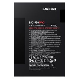Samsung Disco SSD 990 PRO 2TB M.2 2280 PCIe Gen4 NVMe 2.0 Compatible PS5 y PC MZ-V9P2T0BW