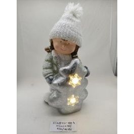 DKD Home Decor Figura de Navidad Moderna Niños LED a Pilas AAA Magnesia Plateado Blanco 18.5x39.5x25.5 cm (2 Unidades) Precio: 34.11474. SKU: B15DPTY5H5