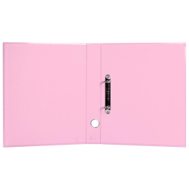 Liderpapel Carpeta de 2 anillas 25 mm A4 forrado color system con ollao y tarjetero rosa