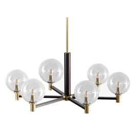 DKD Home Decor Lámpara de Techo Moderna Negro Dorado 83 x 83 x 128 cm Metal Cristal Precio: 193.49999955. SKU: B19LC7XVC4