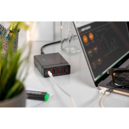 Digitus Cargador 72W 1xUSB-C 20V/3A 3x USB-A 5V/2.4A Negro