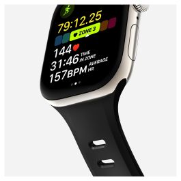 Nomad Tempo Band - Correa de Caucho para Apple Watch Series 7/8/SE y más, 45mm / 46mm, Negro