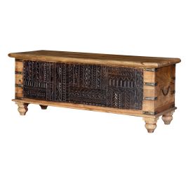 GINER Y COLOMER Baúl de Madera de Mango con Detalles Oscuros, Artesanal, 1 Pieza Precio: 447.6879. SKU: B1EM2755DX