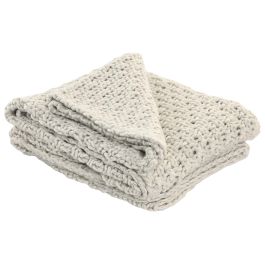 DKD Home Decor 2c25 Manta para Sofá de Punto Acrílico Gris Claro 170x130 cm 470 gsm (2 Unidades)