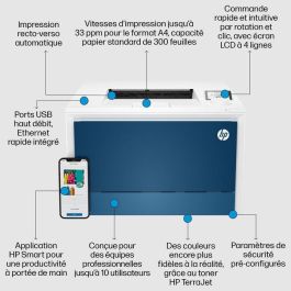 HP 4RA87F Impresora Láser Color LaserJet Pro 4202dn Dúplex Automático, 33 ppm, Ethernet, HP Wolf Pro Security para Oficina